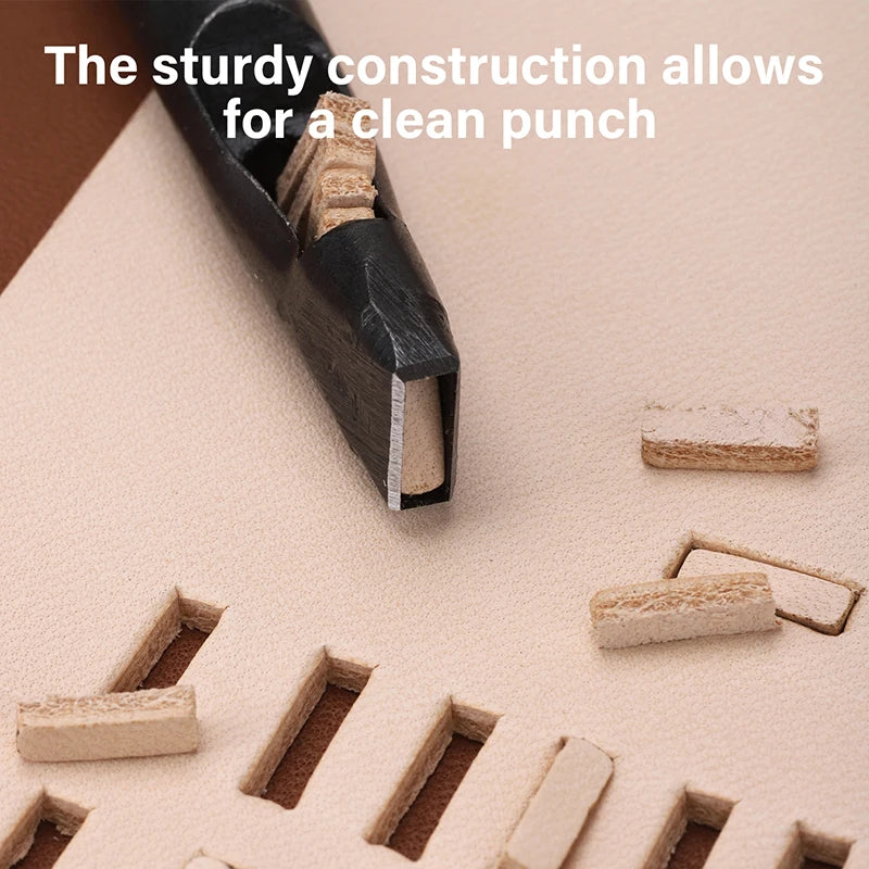 WUTA 1pc Anti-Rust Leather Hollow Punch Rectangle Slot Puncher Oblong Hole Cutter