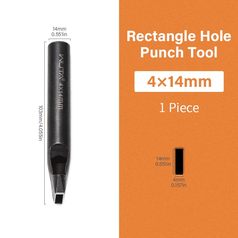 WUTA 1pc Anti-Rust Leather Hollow Punch Rectangle Slot Puncher Oblong Hole Cutter
