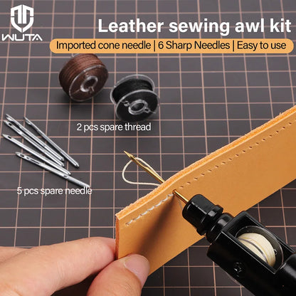 Leather Sewing Awl  Kit Leathercraft Stitch Awl Tool Set | WUTA