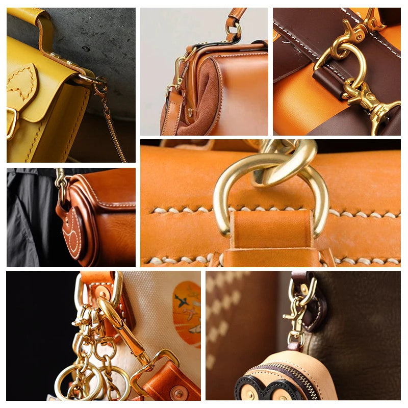 Open Brass D Ring Buckle Dog Collar Strap Hand Bag Purse Belt Sewing Keychains  | WUTA