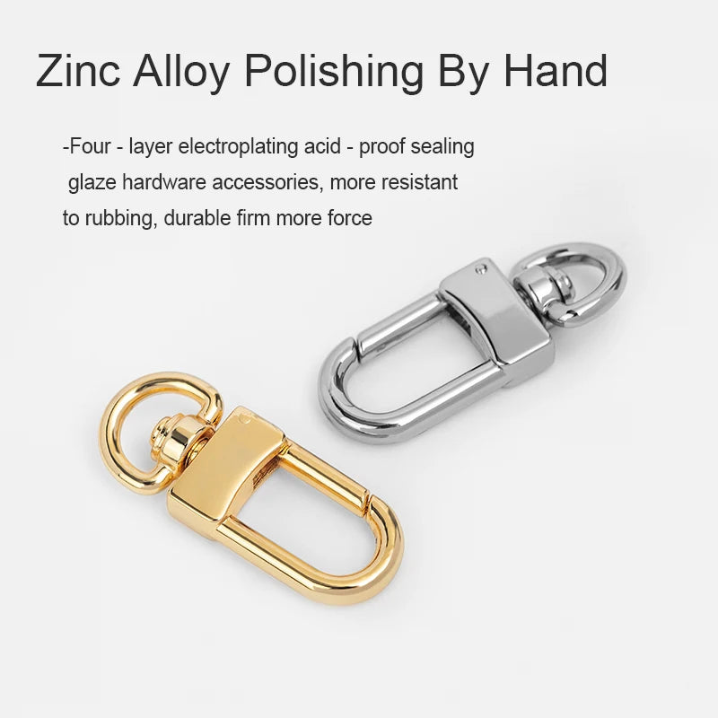 WUTA Stainless Steel Keyring with Carabiner Blank Keychain Keyfob for DIY Bag Accessories