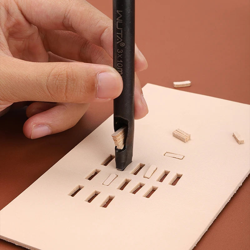 WUTA 1pc Anti-Rust Leather Hollow Punch Rectangle Slot Puncher Oblong Hole Cutter