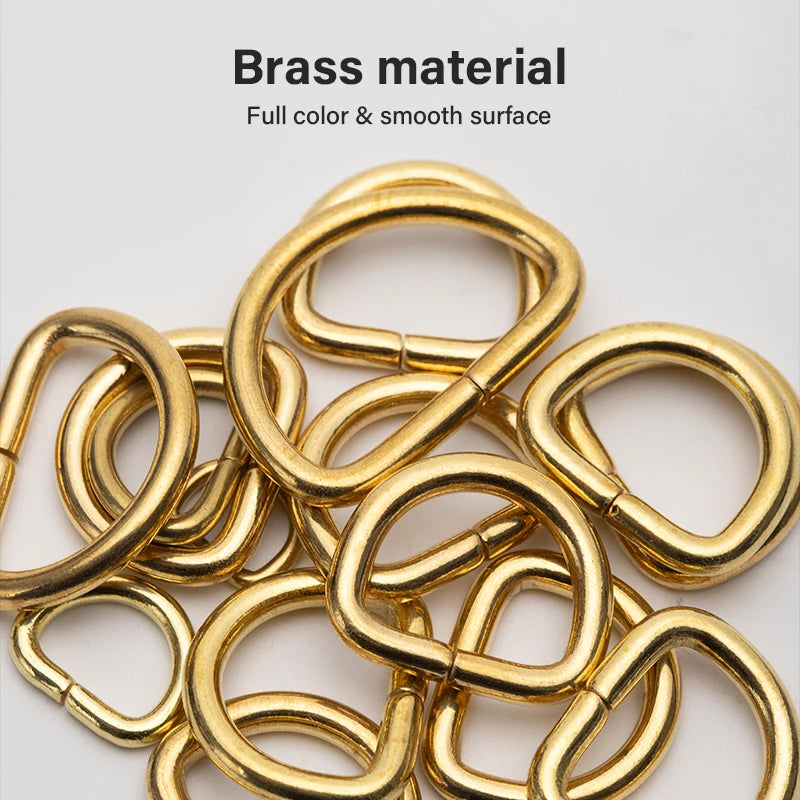 Open Brass D Ring Buckle Dog Collar Strap Hand Bag Purse Belt Sewing Keychains  | WUTA