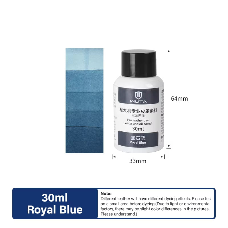 WUTA 30ml Italy Pro Leather Dye Water & oil Based Penetrating,Permanent Dye DIY Coloring Uncoated Leather for Shoe Boot Belt Bag