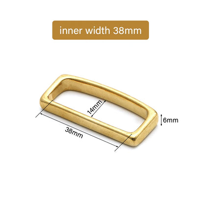 D-Shape Belt Keeper Solid Brass  Belt Strap Loop Ring Buckle | WUTA