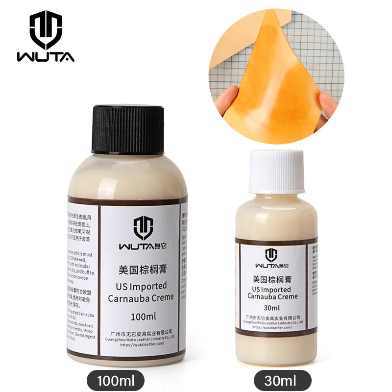 Carnauba Creme Protective Wax Finish Vegetable Tanned Leather Coating High Gloss DIY Leather Finish Agent | WUTA