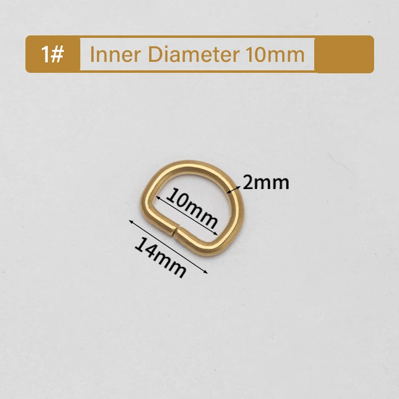 Open Brass D Ring Buckle Dog Collar Strap Hand Bag Purse Belt Sewing Keychains  | WUTA