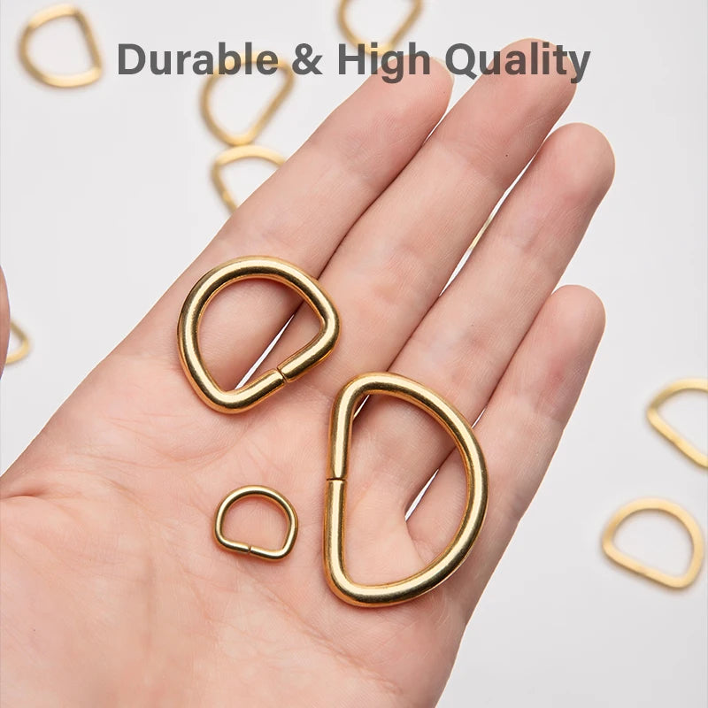 Open Brass D Ring Buckle Dog Collar Strap Hand Bag Purse Belt Sewing Keychains  | WUTA