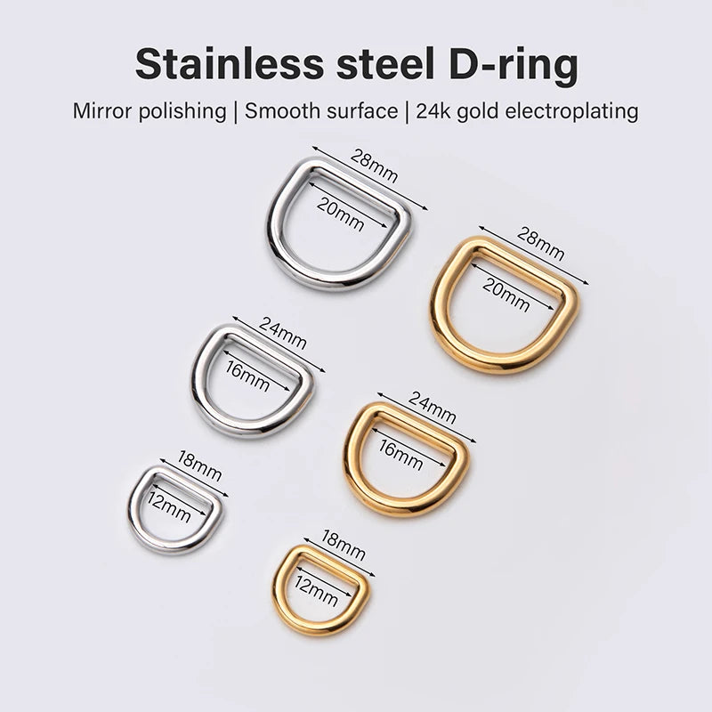Stainless Steel No Interface Brass D Ring Buckle Dog Collar Ring| WUTA