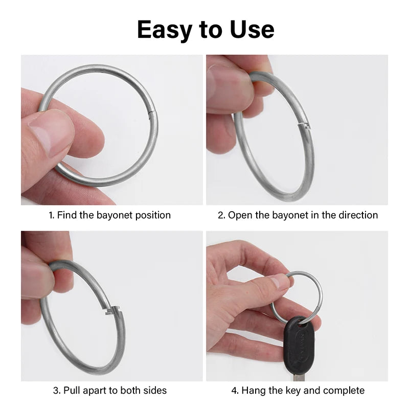 Stainless Steel Key Holder Rings Hook Hardware Split Ring Round Key Holder | WUTA