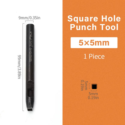 Square Leather Hole Punch Set Oblong Punching Tool | WUTA
