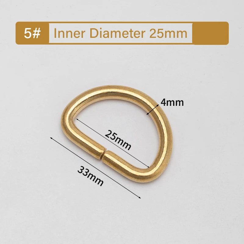 Open Brass D Ring Buckle Dog Collar Strap Hand Bag Purse Belt Sewing Keychains  | WUTA