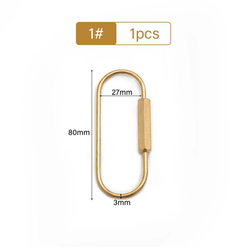 Brass Screw Lock Keychain Water Drop U-Shaped D-Shaped Screw Ring | WUTA