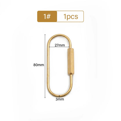 Brass Screw Lock Keychain Water Drop U-Shaped D-Shaped Screw Ring | WUTA