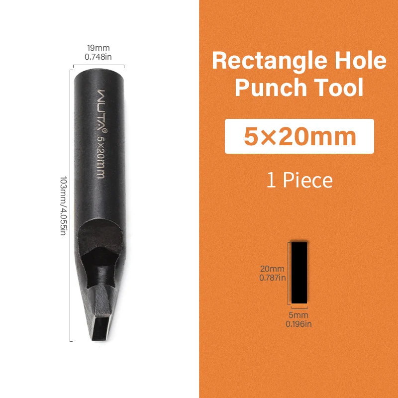 WUTA 1pc Anti-Rust Leather Hollow Punch Rectangle Slot Puncher Oblong Hole Cutter