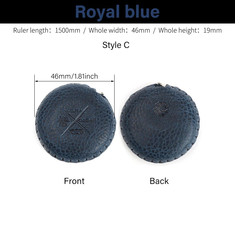 WUTA Soft Retractable Tape Measure Handmade Genuine Leather Mini Ruler Case Tailor Craft Dieting Tape Measure Household