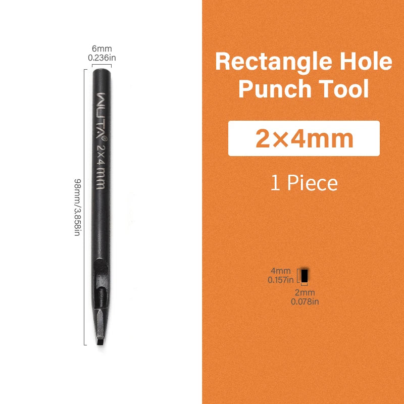 WUTA 1pc Anti-Rust Leather Hollow Punch Rectangle Slot Puncher Oblong Hole Cutter