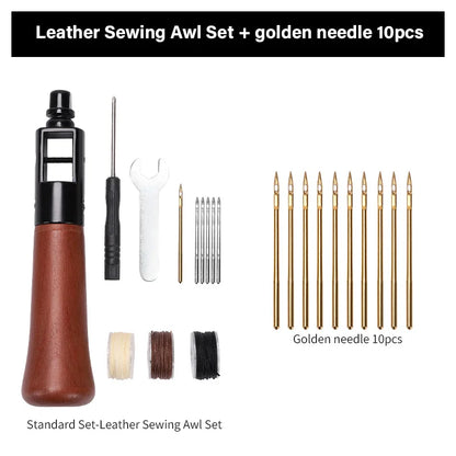 Leather Sewing Awl  Kit Leathercraft Stitch Awl Tool Set | WUTA