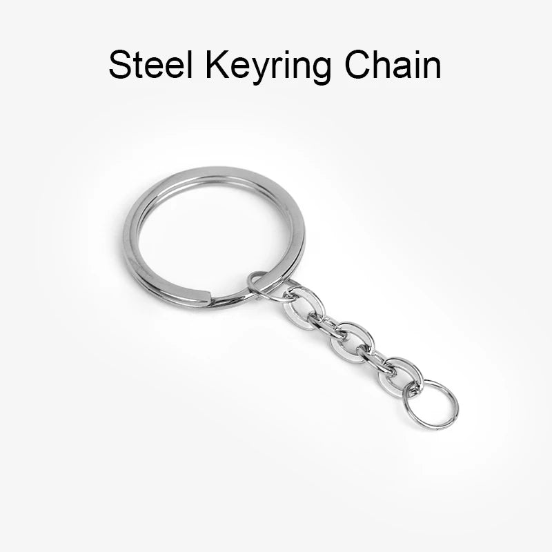 WUTA Stainless Steel Keyring with Carabiner Blank Keychain Keyfob for DIY Bag Accessories