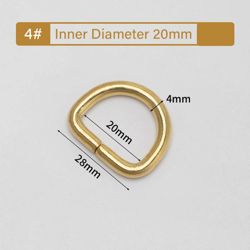 Open Brass D Ring Buckle Dog Collar Strap Hand Bag Purse Belt Sewing Keychains  | WUTA