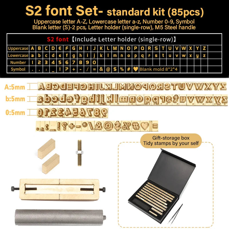 Brass Stamping Letters Kits Numbers Alphabets Symbols Characters Embossing Molds Leather Stamping Tool | WUTA