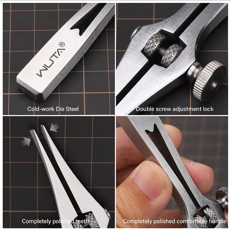 WUTA 2-6mm Adjustable Pricking Iron French Style Leather Chisel Professional Sharp Belt Hole Punching Skin Stitching Craft Tools