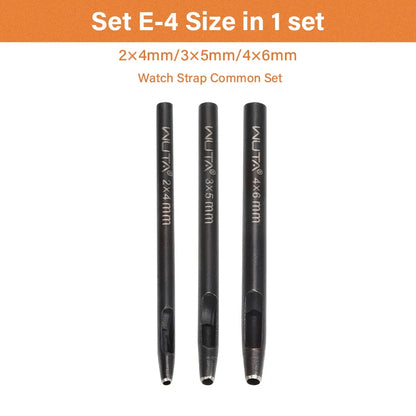 WUTA Basic 5-8 Pcs Black Leather Oval Hole Punch Set Sharp Watch Strap Punching Kit Belt Brand Puncher DIY Craft Leather Tools