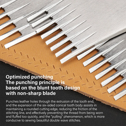 Newest Leather Chisel Punch French Style Pricking Iron Punching Tool 1.92-6.75mm|WUTA