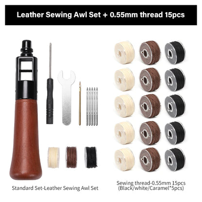 Leather Sewing Awl  Kit Leathercraft Stitch Awl Tool Set | WUTA