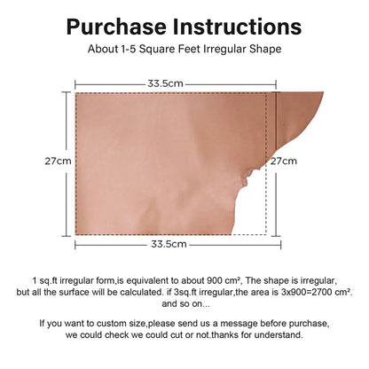 Genuine Leather Vegetable Tanned Leather Fog Wax Full Grain Leather| WUTA