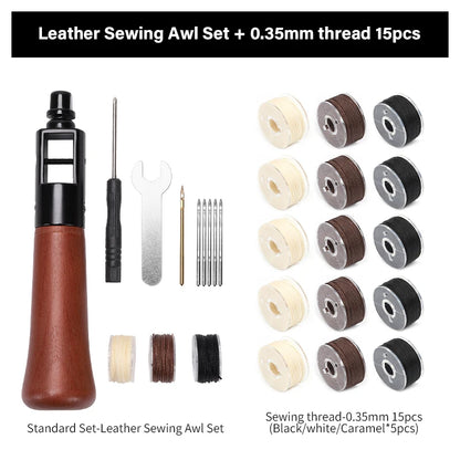 Leather Sewing Awl  Kit Leathercraft Stitch Awl Tool Set | WUTA