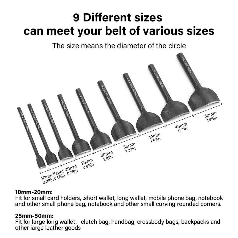 Leather Corner Punch Cutter Knife 1/4 Round Punches Arc-Shaped Cutting Die DIY Strap Belt Wallet Leather Craft Tools | WUTA