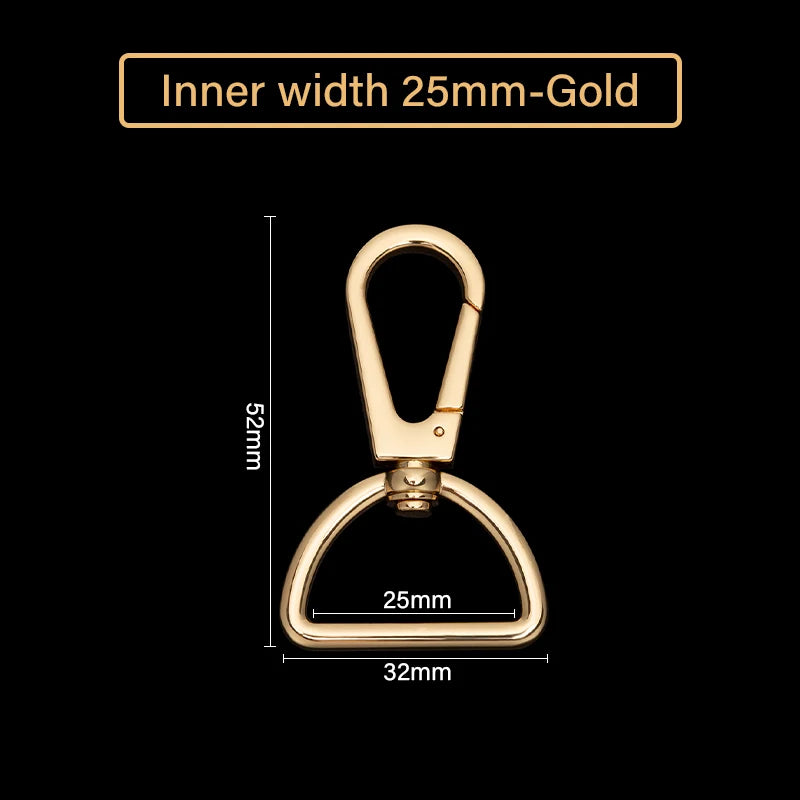 WUTA 1pcs Leather Snap Hook Swivel Clips Metal Buckle Strap Lobster Clasps Push Gate Handbags Hardware Purse Making Accessories