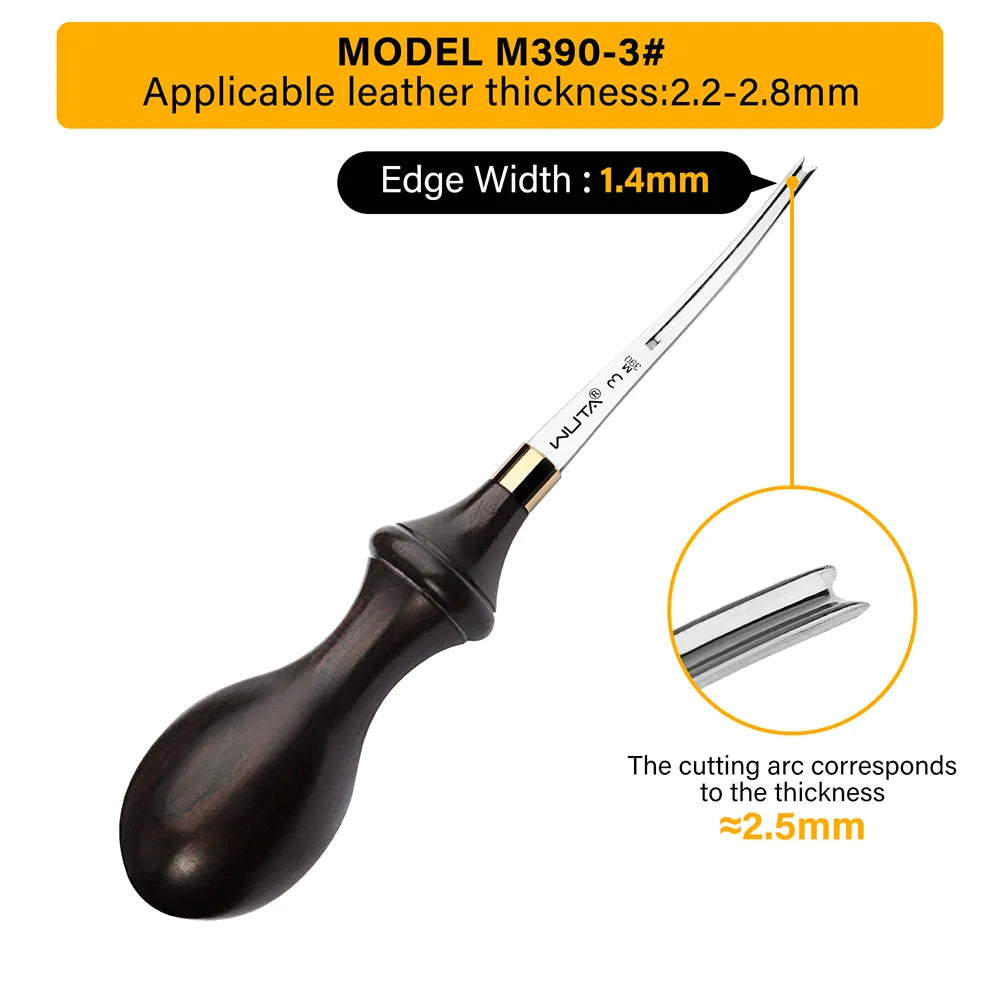 Leather Edge Beveler PRO M390/DC53 Die Steel available 6 Sizes | WUTA