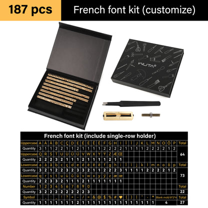 Custom Brass Stamping Letters Kit DIY Stamp Copper Numbers Alphabets Symbols Set | WUTA