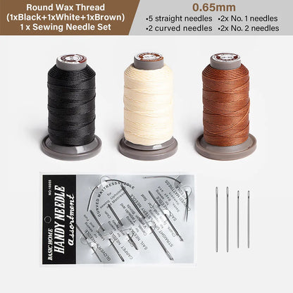 70-120m Round Waxed Sewing Thread 0.45mm/0.55mm/0.65mm | WUTA
