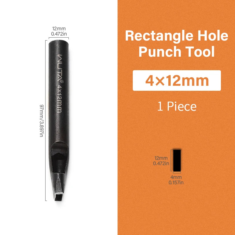 WUTA 1pc Anti-Rust Leather Hollow Punch Rectangle Slot Puncher Oblong Hole Cutter