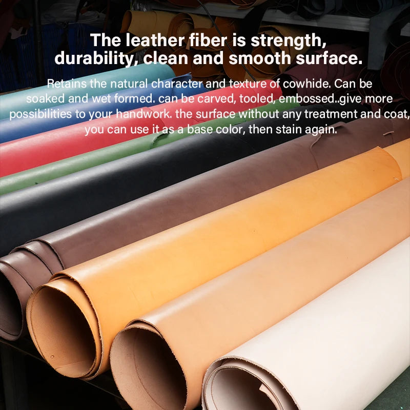 Full Grain Drum Dyed Vegetable Tanned Cowhide Skin Pre-cut Vachetta Leather|WUTA