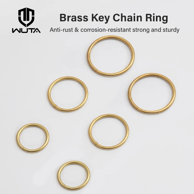 Solid Brass Key Holder Rings Hook Hardware Split Ring Round Key Holder  | WUTA