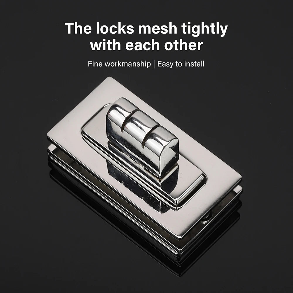 Oblong Stainless steel Bag Padlock Twist Lock  Turn Clasp Rotary for Purses Bags | WUTA