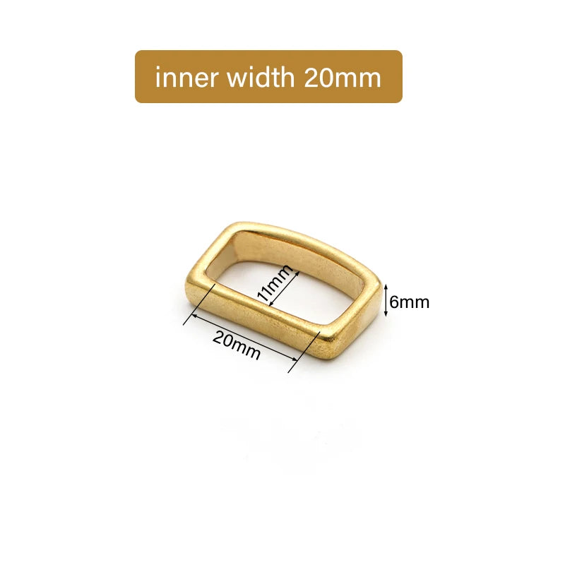 D-Shape Belt Keeper Solid Brass  Belt Strap Loop Ring Buckle | WUTA