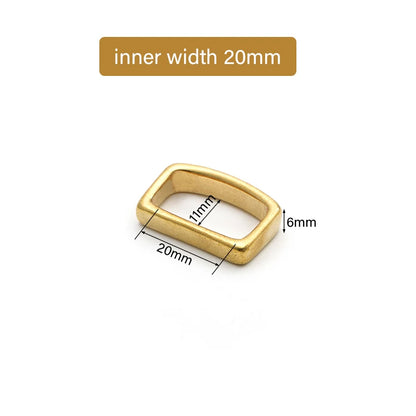 D-Shape Belt Keeper Solid Brass  Belt Strap Loop Ring Buckle | WUTA