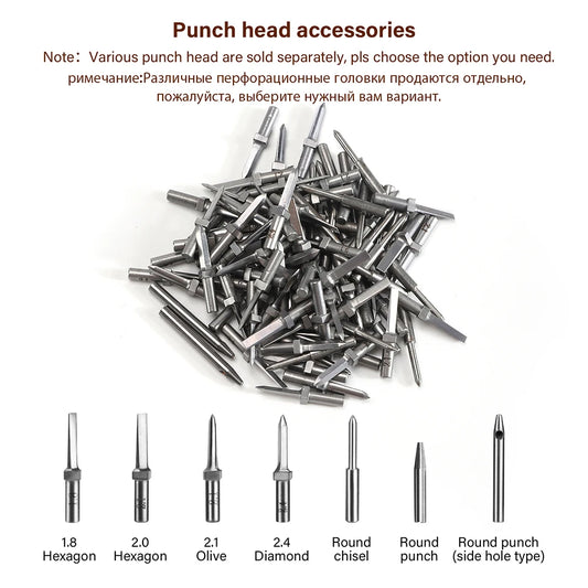 Replaceable Round Hole Head Chisel Diamond Punch Accessories |WUTA