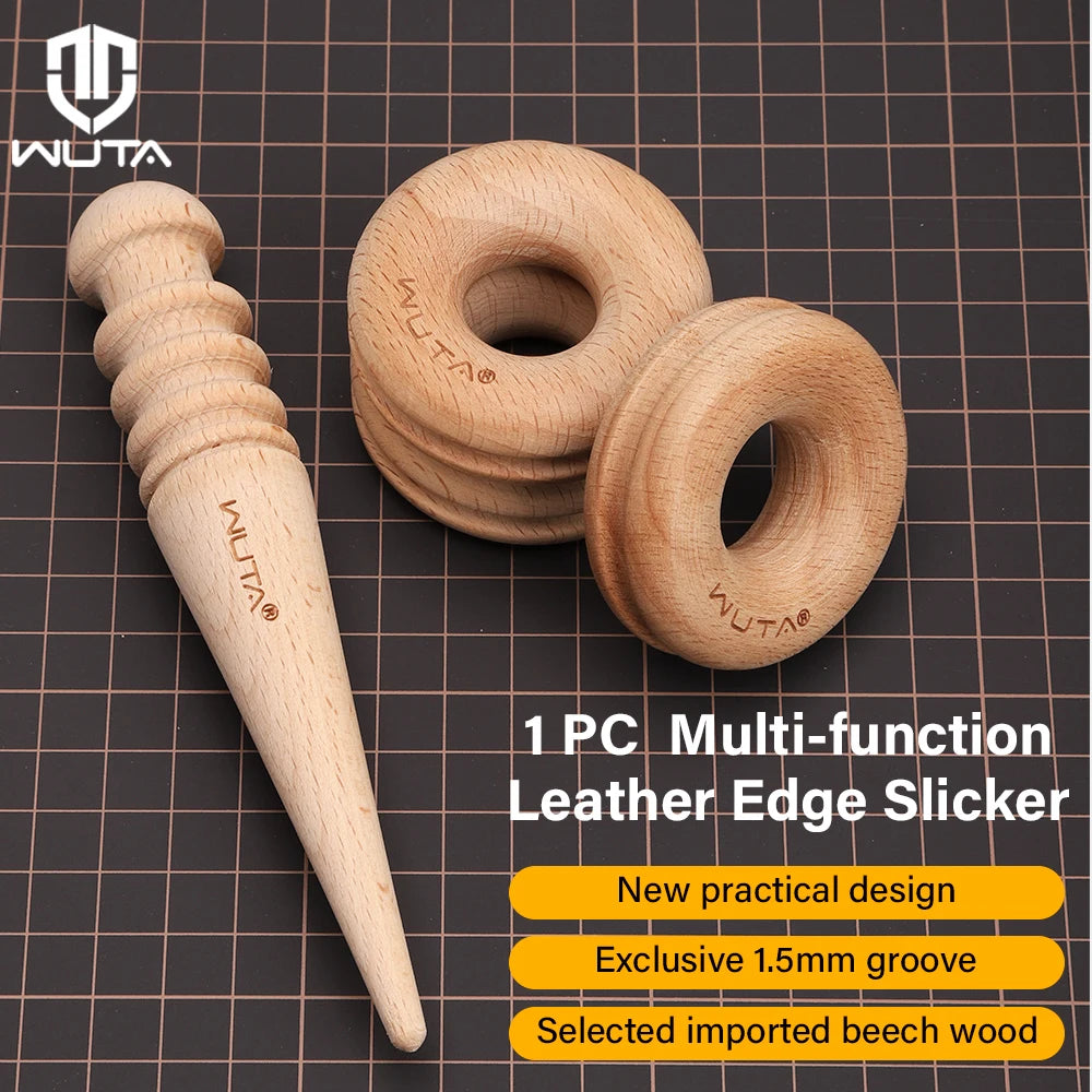 Leather Burnisher Wood Slicker Rounded Edge Burnishing Groover Tool | WUTA