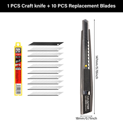 Retractable Blade Utility Knife Leather Cutter Paper Pen Engraving Knives | WUTA