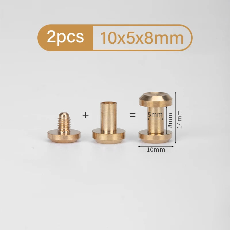 Solid Brass Chicago Screws Nail Concave Head Rivets Durable| WUTA