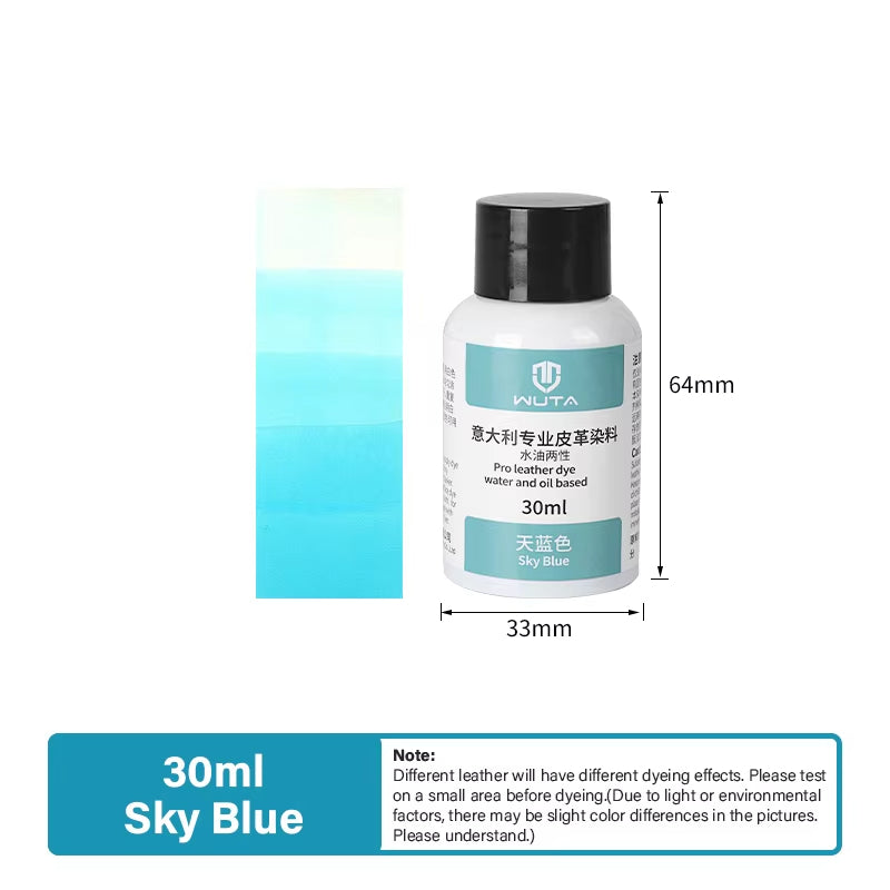 WUTA 30ml Italy Pro Leather Dye Water & oil Based Penetrating,Permanent Dye DIY Coloring Uncoated Leather for Shoe Boot Belt Bag