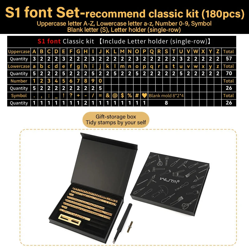 Brass Stamping Letters Kits Numbers Alphabets Symbols Characters Embossing Molds Leather Stamping Tool | WUTA