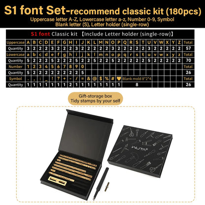 Brass Stamping Letters Kits Numbers Alphabets Symbols Characters Embossing Molds Leather Stamping Tool | WUTA