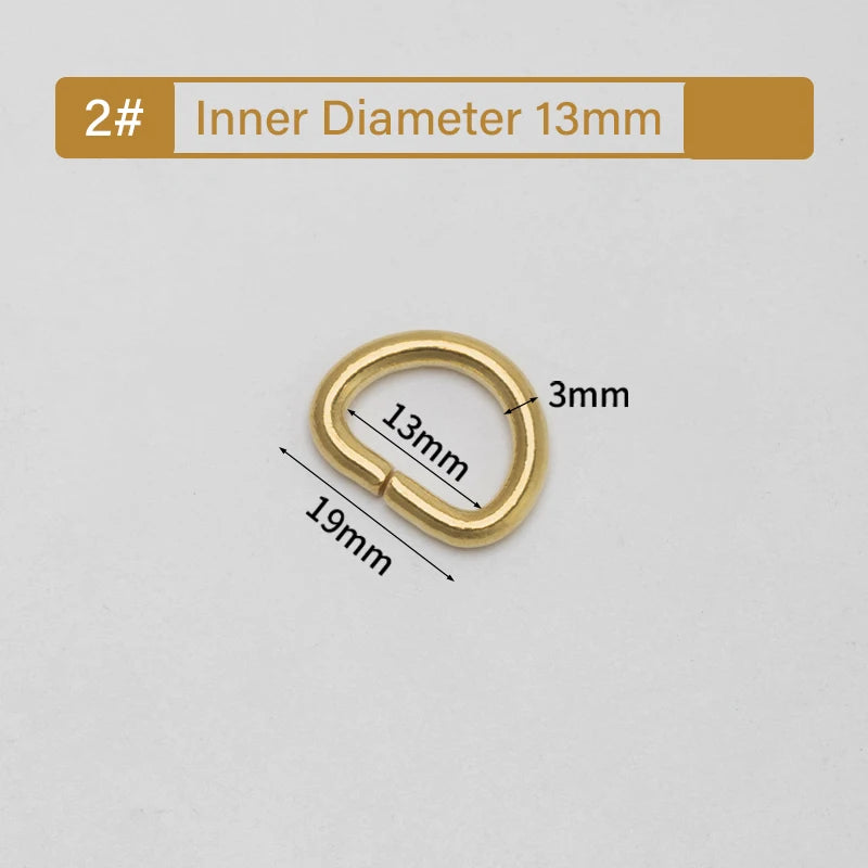 Open Brass D Ring Buckle Dog Collar Strap Hand Bag Purse Belt Sewing Keychains  | WUTA